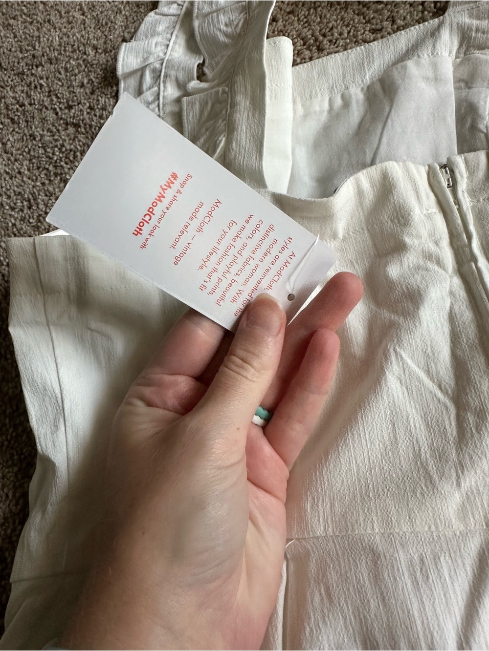 Modcloth Ivory Ruffle-Trim Mini Dress - Picture 4 of 11